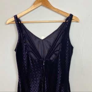 Reggio Purple Velvet Strappy Back Evening Dress